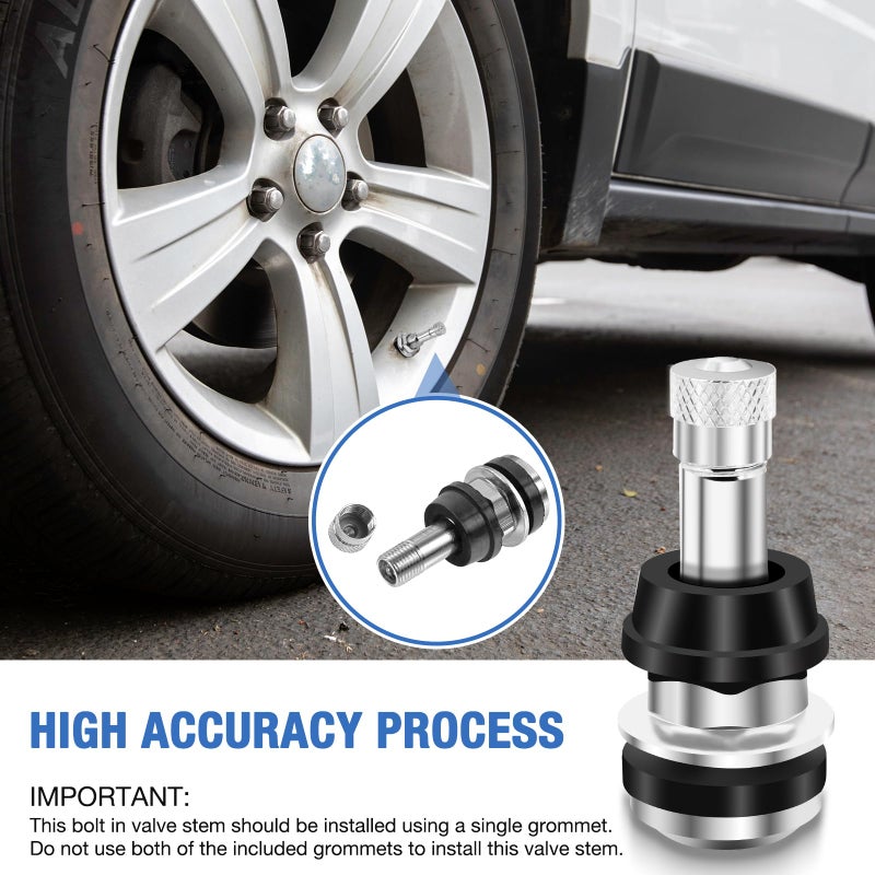 OTAUPRS 25 PCS TR416 Metal Valve Stems  Bolt in Tire Valve Stem  High Pressure Valve Stems  Outer Mount Fits 0.453"" and 0.625"" Rim Holes - Image 5